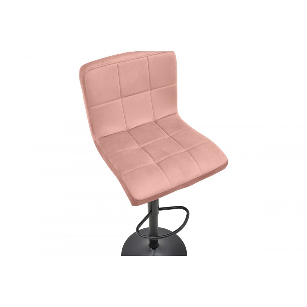 Σκαμπό μπαρ "REMINA" πτυσσόμενο από βελούδο/μέταλλο σε χρώμα σάπιο μήλο/μαύρο 44x44x112