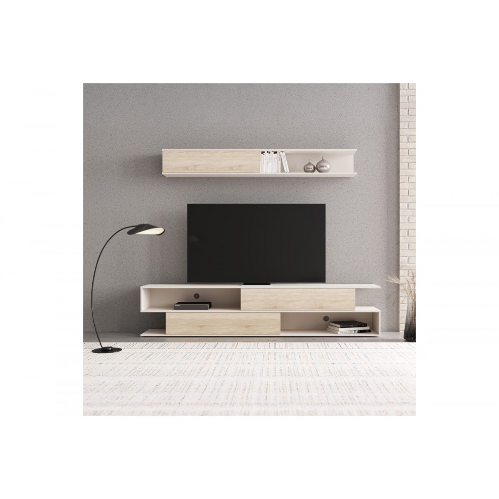 Σύνθετο σαλονιού "BRICK" σε χρώμα oak/κρεμ 240x40x50.4