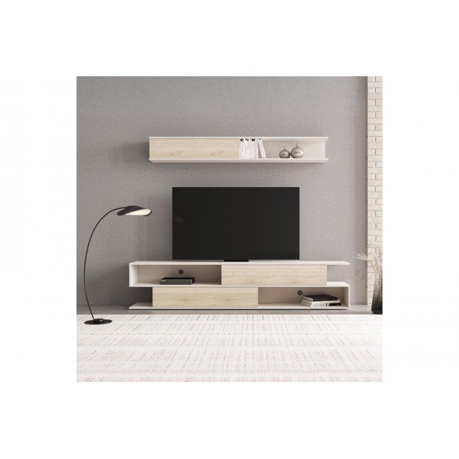 Σύνθετο σαλονιού "BRICK" σε χρώμα oak/κρεμ 240x40x50.4