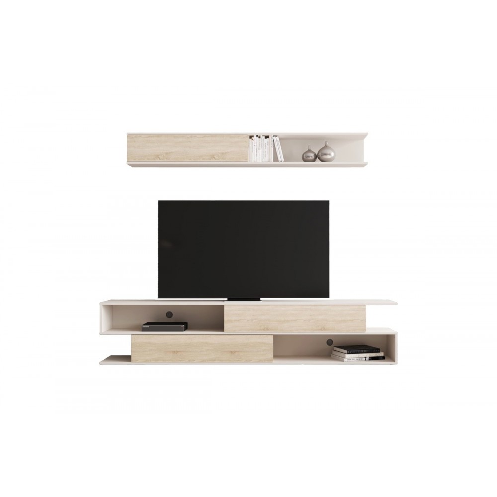 Σύνθετο σαλονιού "BRICK" σε χρώμα oak/κρεμ 240x40x50.4