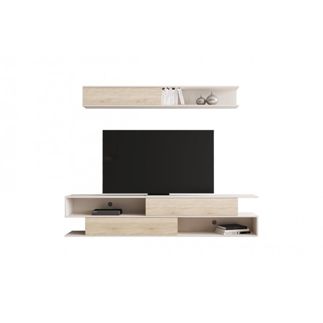 Σύνθετο σαλονιού "BRICK" σε χρώμα oak/κρεμ 240x40x50.4