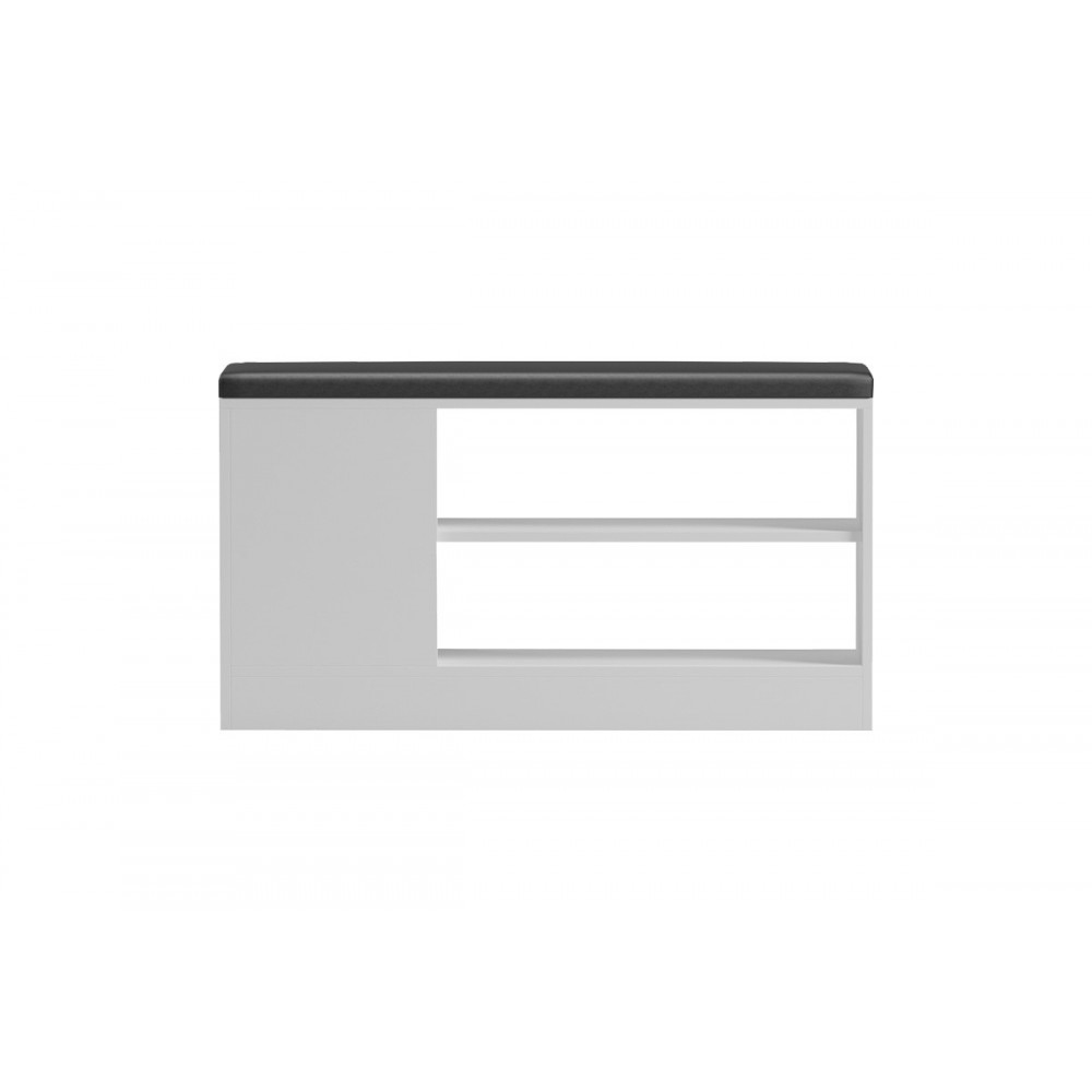 Παπουτσοθήκη-σκαμπό "DEBOULE" σε χρώμα λευκό/μαύρο 90x30x46