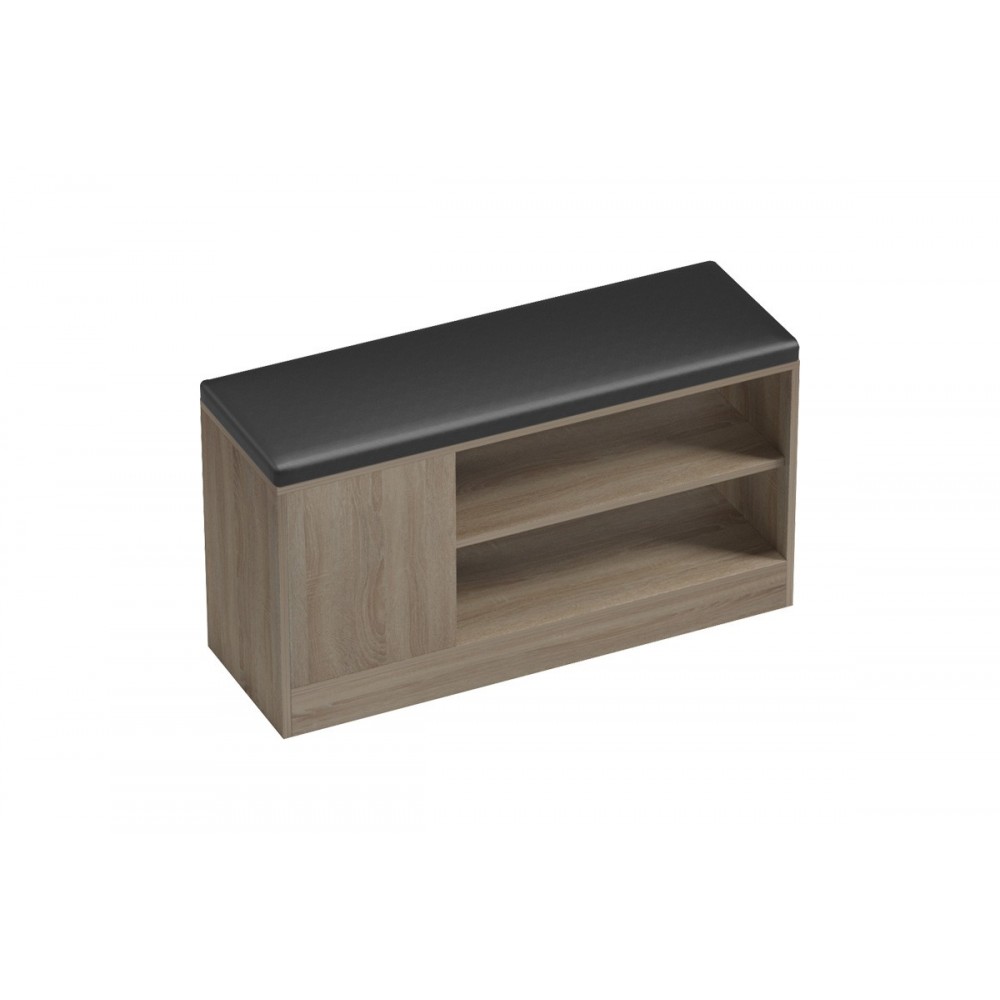 Παπουτσοθήκη-σκαμπό "DEBOULE" σε χρώμα σονόμα/μαύρο 90x30x46