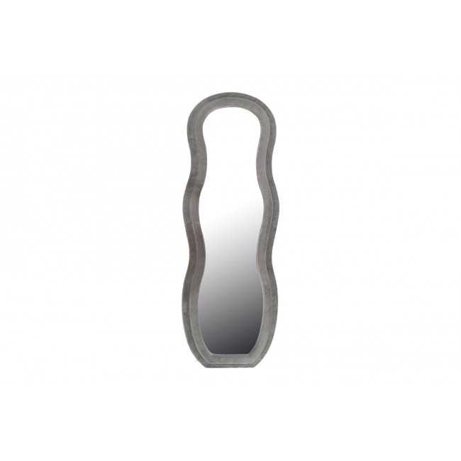 Καθρέπτης "GLINDE" από βελούδο σε χρώμα γκρι 50x3.3x150