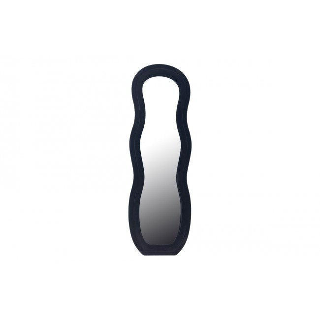 Καθρέπτης "GLINDE" από βελούδο σε χρώμα μαύρο 50x3.3x150