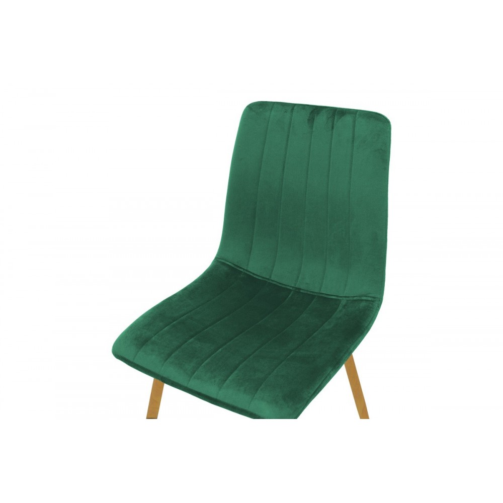 Καρέκλα "NOOR" από βελούδο σε χρώμα κυπαρισσί/φυσικό 44x53x86