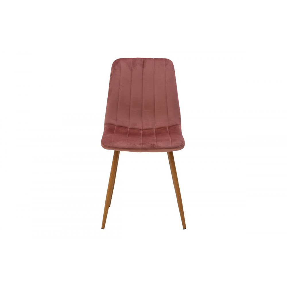 Καρέκλα "NOOR" από βελούδο σε χρώμα σάπιο μήλο/φυσικό 44x53x86