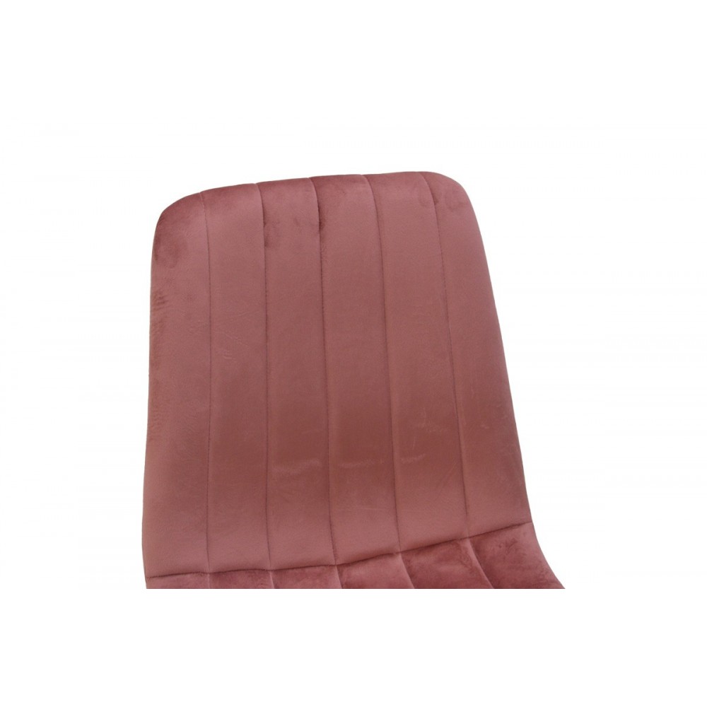 Καρέκλα "NOOR" από βελούδο σε χρώμα σάπιο μήλο/φυσικό 44x53x86