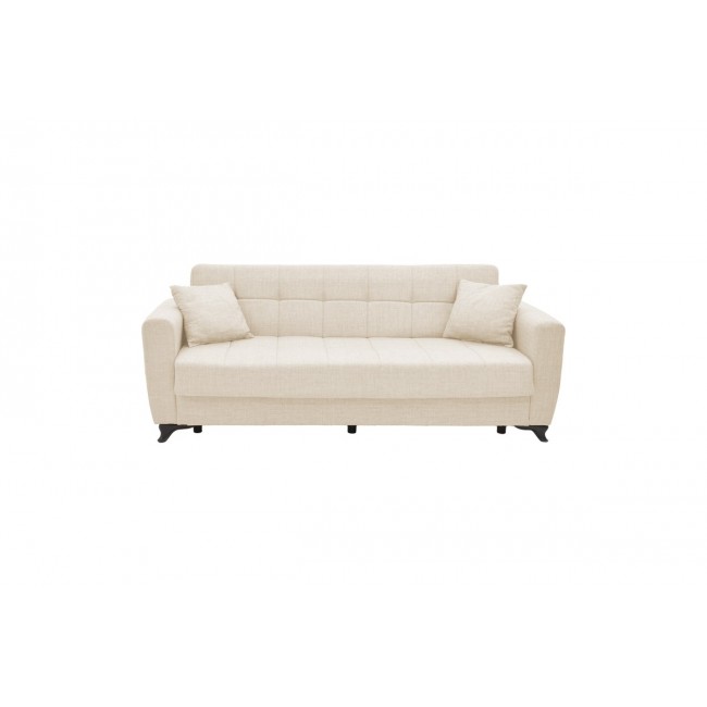 Καναπές-κρεβάτι "MODESTO" τριθέσιος από ύφασμα σε χρώμα κρεμ 215x85x80