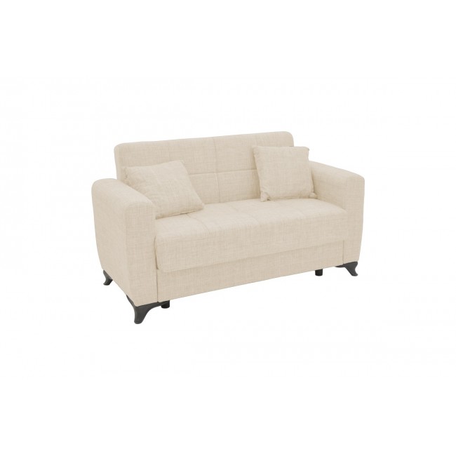 Καναπές-κρεβάτι "MODESTO" διθέσιος από ύφασμα σε χρώμα κρεμ 155x85x80