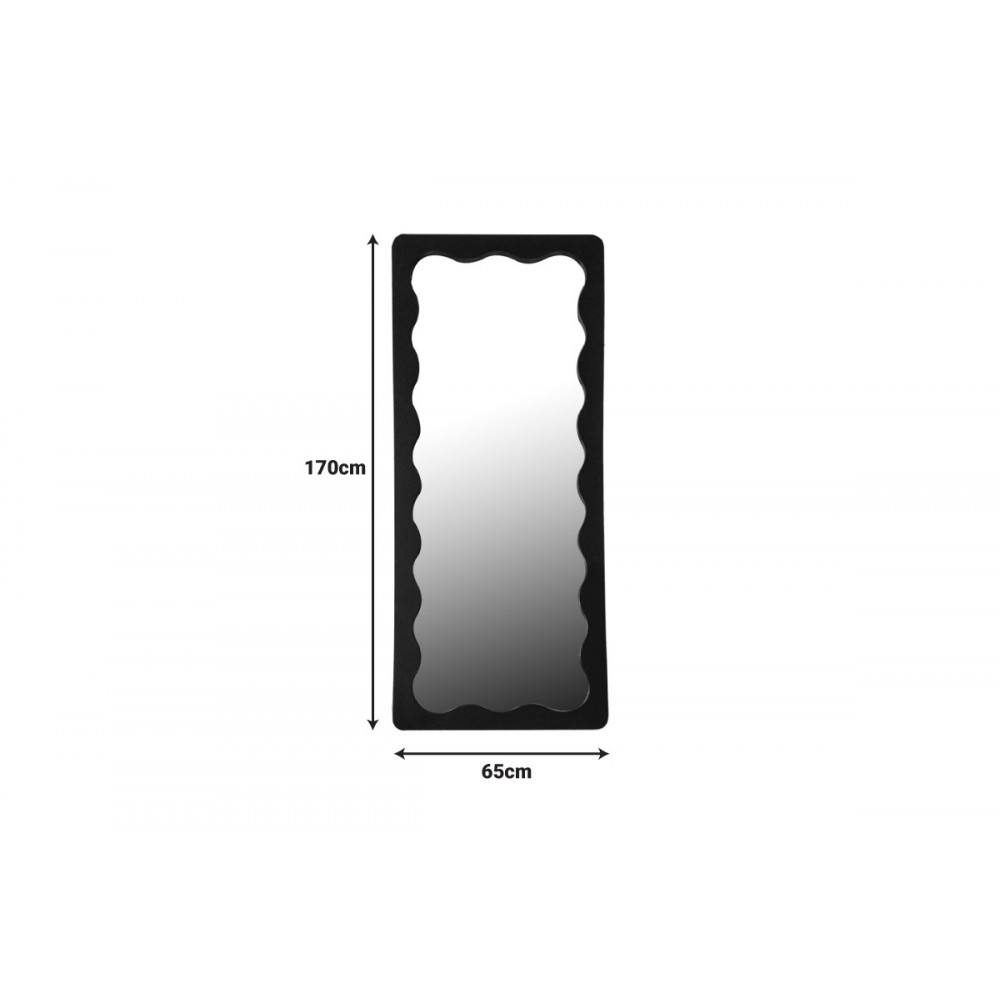 Καθρέπτης "WERDY" από ξύλο σε χρώμα μαύρο 65x2.4x170