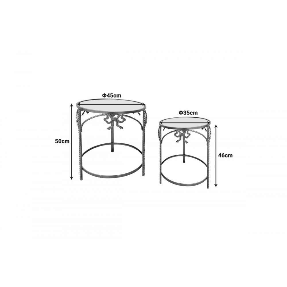 Βοηθητικό τραπέζι "FRENSIA" 2τμχ από μέταλλο σε χρώμα χρυσό Φ45x50