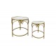 Βοηθητικό τραπέζι "FRENSIA" 2τμχ από μέταλλο σε χρώμα χρυσό Φ45x50