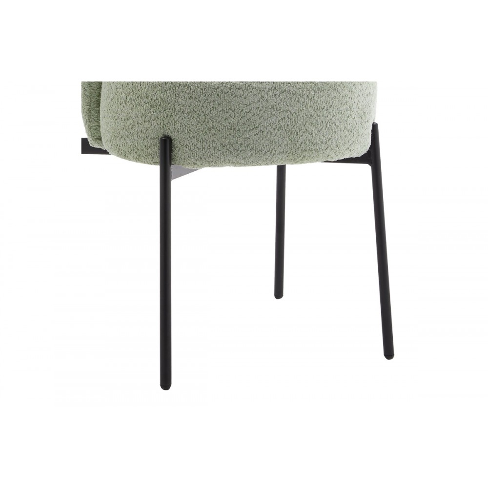 Τραπεζαρία "BALOU-HOULIAN" 3τμχ από mdf/ύφασμα σε χρώμα μαύρο/μέντα Φ80x73