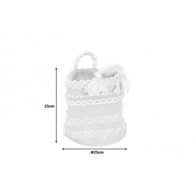 Διακοσμητικό καλάθι "FOMBRA" βαμβάκι-woven σε χρώμα εκρού Φ25x25