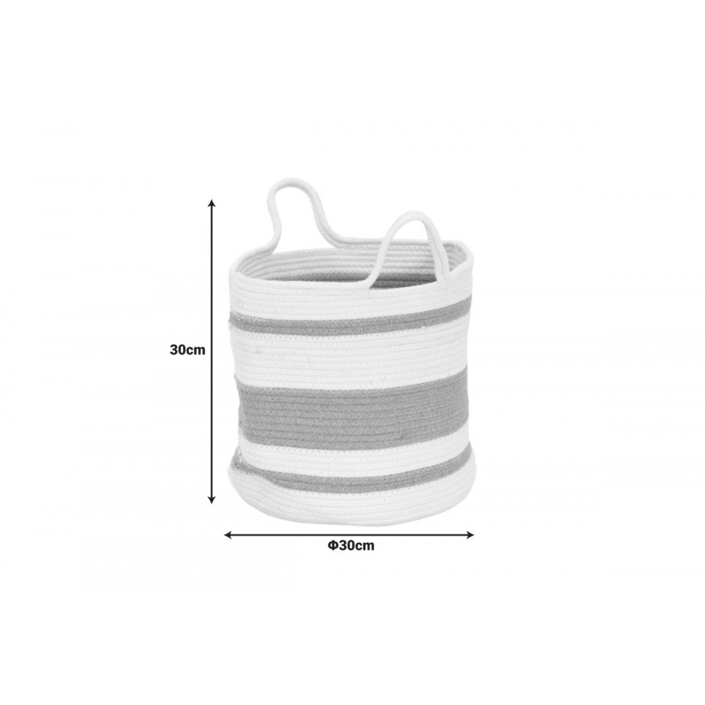 Διακοσμητικό καλάθι "HORMA" από βαμβάκι/γιούτα σε χρώμα μπεζ/καφέ Φ30x30