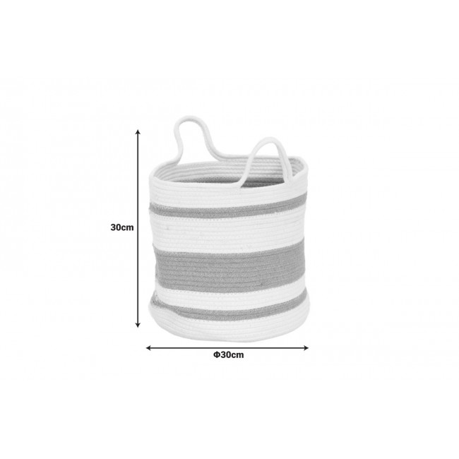 Διακοσμητικό καλάθι "HORMA" από βαμβάκι/γιούτα σε χρώμα μπεζ/καφέ Φ30x30