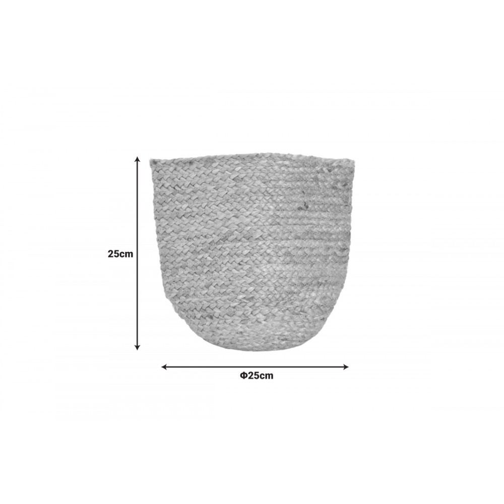 Διακοσμητικό καλάθι "MIDEKO" από γιούτα σε χρώμα φυσικό Φ25x25