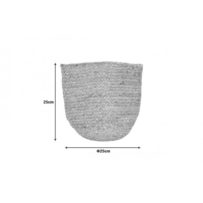 Διακοσμητικό καλάθι "MIDEKO" από γιούτα σε χρώμα φυσικό Φ25x25