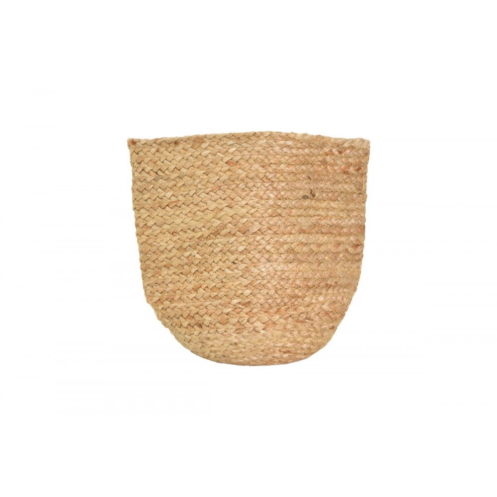 Διακοσμητικό καλάθι "MIDEKO" από γιούτα σε χρώμα φυσικό Φ25x25