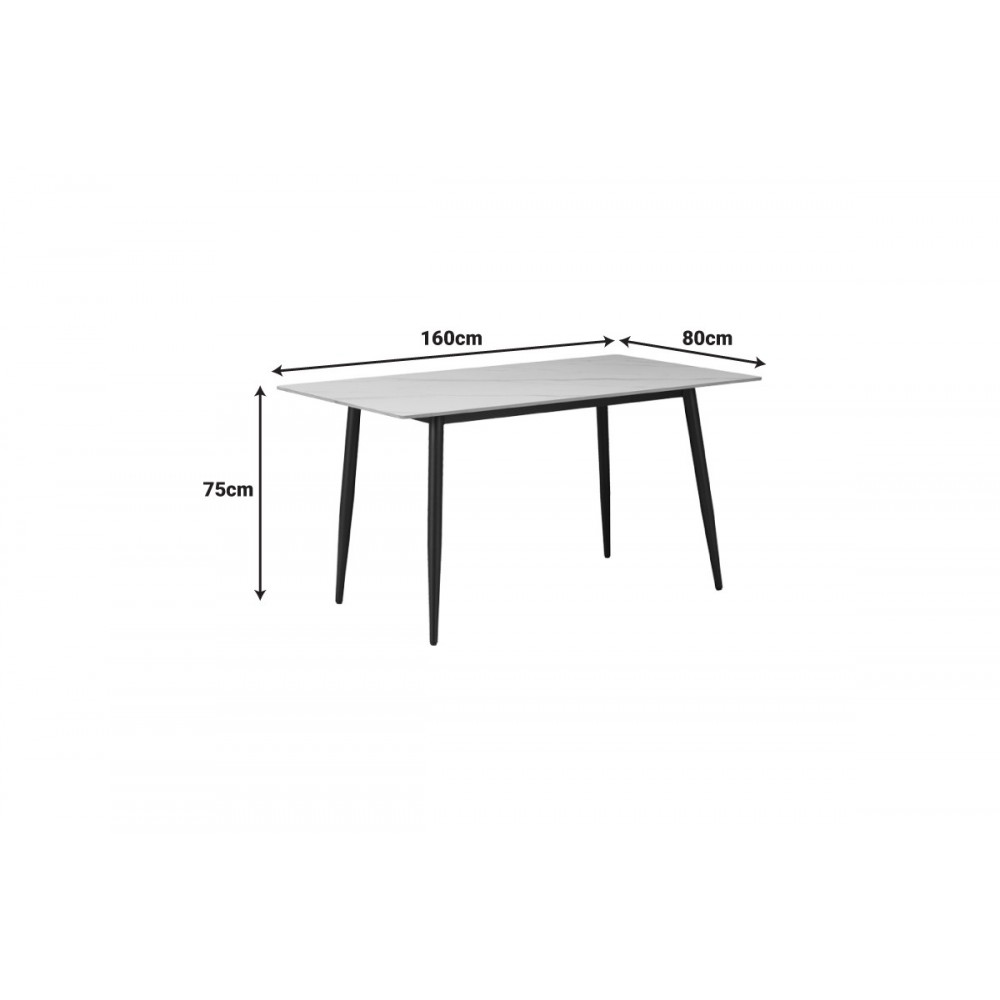 Τραπεζαρία 7τμχ "GUSTAS-RENISH" σε γκρι χρώμα μαρμάρου 160x80x75