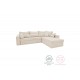 Γωνιακός καναπές-κρεβάτι "VENZIE" αναστρέψιμος από ύφασμα σε χρώμα μπεζ 283x214x83