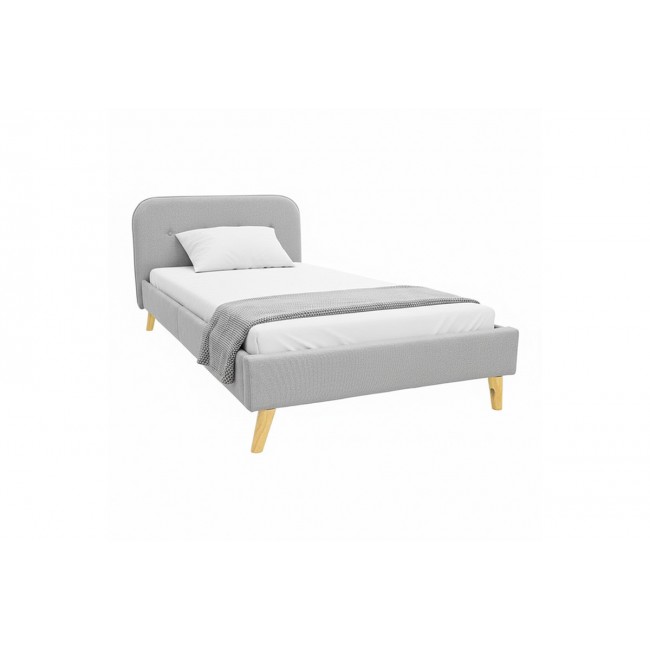 Κρεβάτι "LUMILUX" από ύφασμα σε χρώμα γκρι 112x214x80