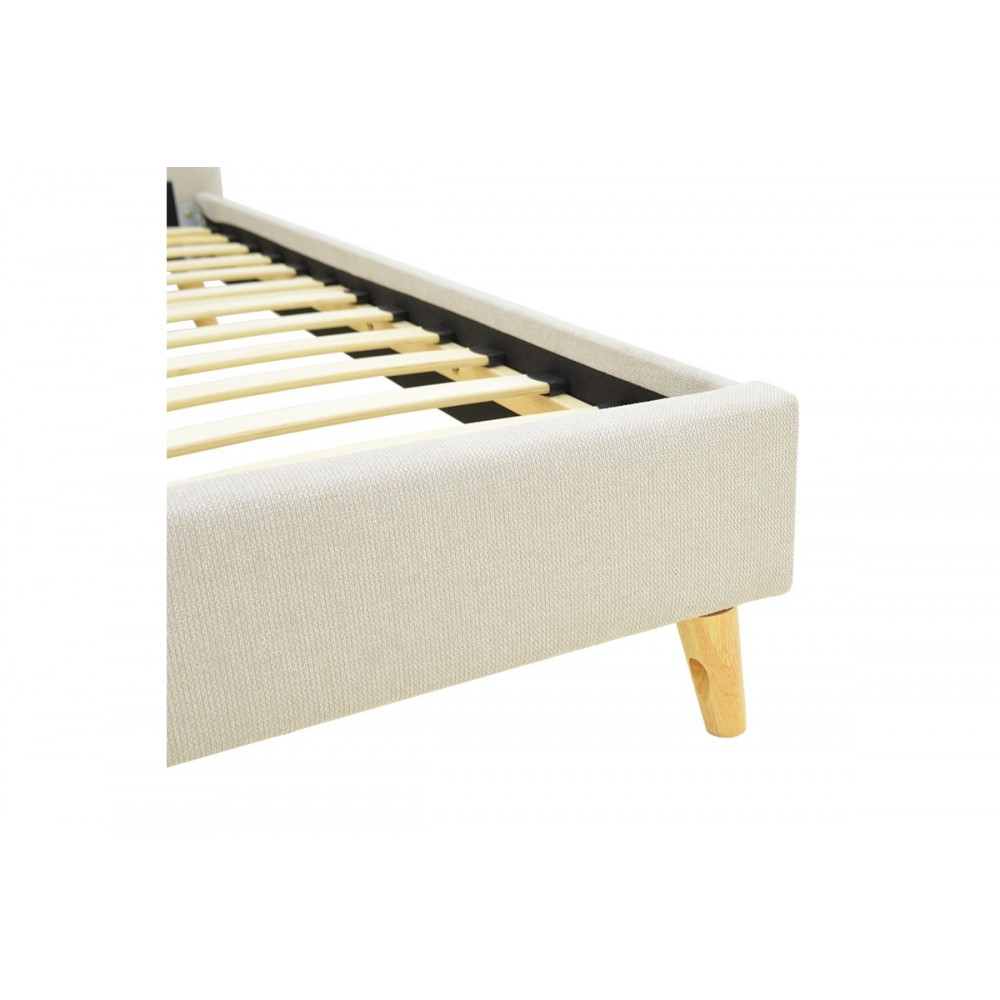 Κρεβάτι "LUMILUX" από ύφασμα σε χρώμα μπεζ 112x214x80