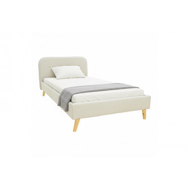 Κρεβάτι "LUMILUX" από ύφασμα σε χρώμα μπεζ 112x214x80