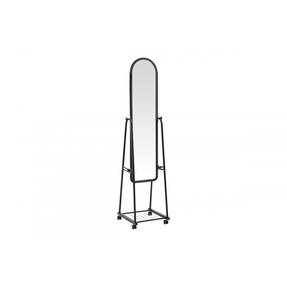 Καθρέπτης τροχήλατος "LOMNA" από pp/μέταλλο σε χρώμα μαύρο 38.5x37.5x160