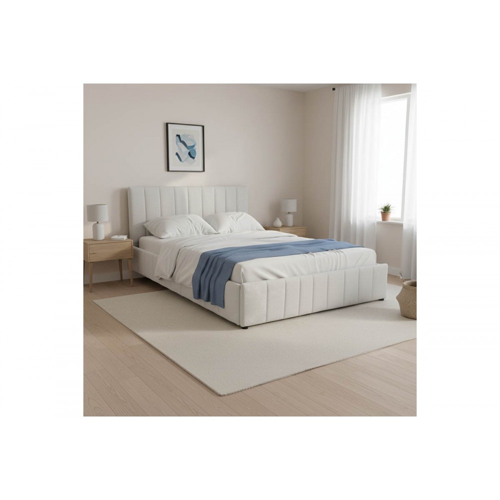 Κρεβάτι "SNUGGLE" από ύφασμα σε χρώμα γκρι 168x212x100