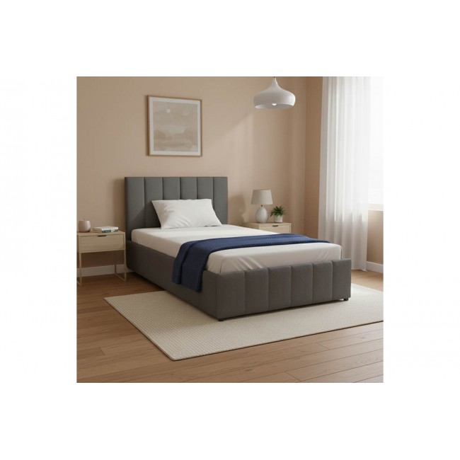 Κρεβάτι "SNUGGLE" από βελούδο σε χρώμα ανθρακί 128x212x100