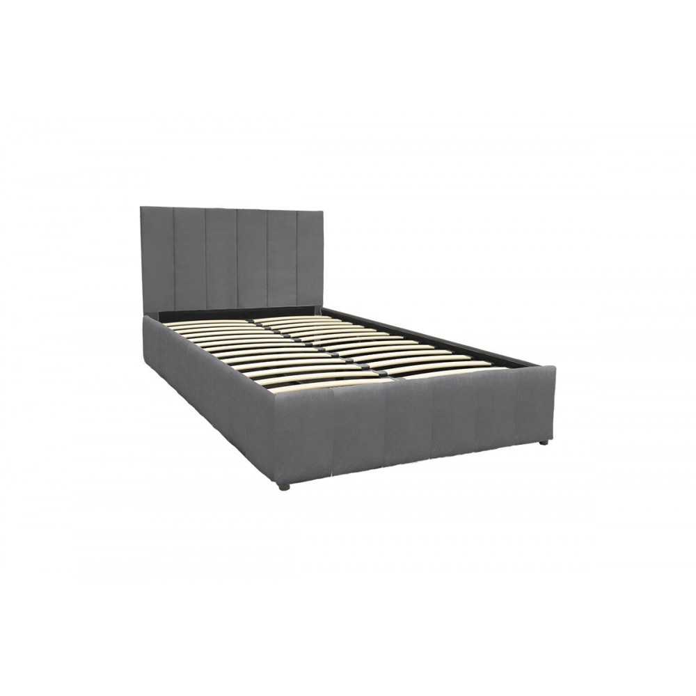 Κρεβάτι "SNUGGLE" από βελούδο σε χρώμα ανθρακί 128x212x100