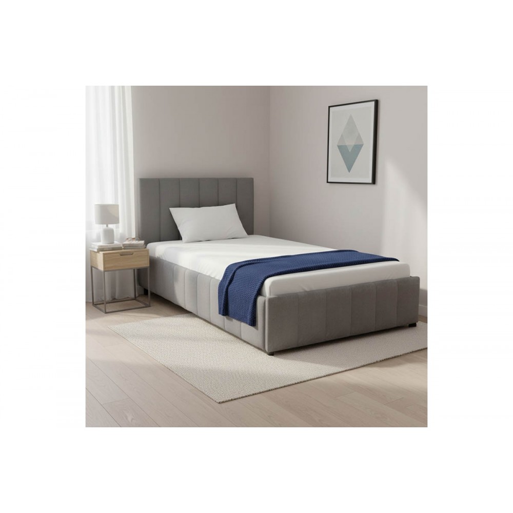 Κρεβάτι "SNUGGLE" από βελούδο σε χρώμα γκρι 128x212x100