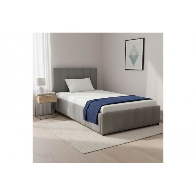 Κρεβάτι "SNUGGLE" από βελούδο σε χρώμα γκρι 128x212x100