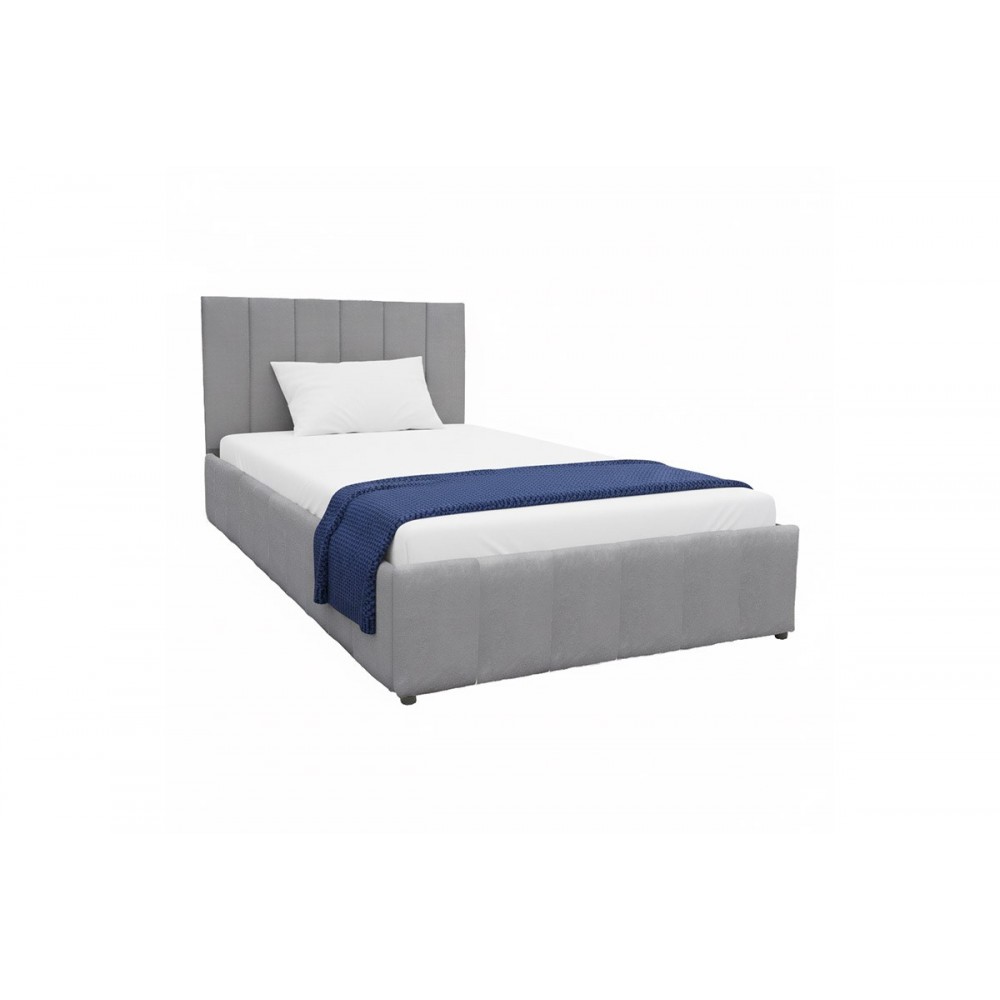 Κρεβάτι "SNUGGLE" από βελούδο σε χρώμα γκρι 128x212x100