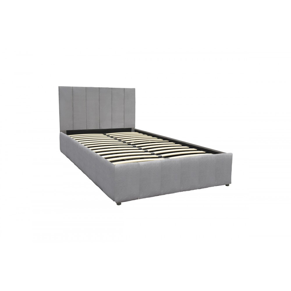 Κρεβάτι "SNUGGLE" από βελούδο σε χρώμα γκρι 128x212x100