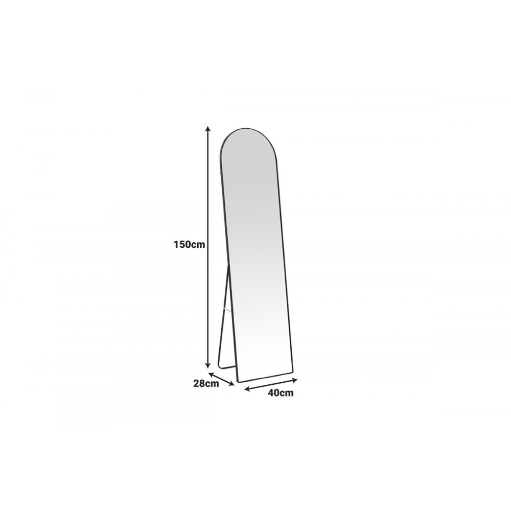 Καθρέπτης "PLAZA" από αλουμίνιο σε χρώμα μαύρο 40x28x150