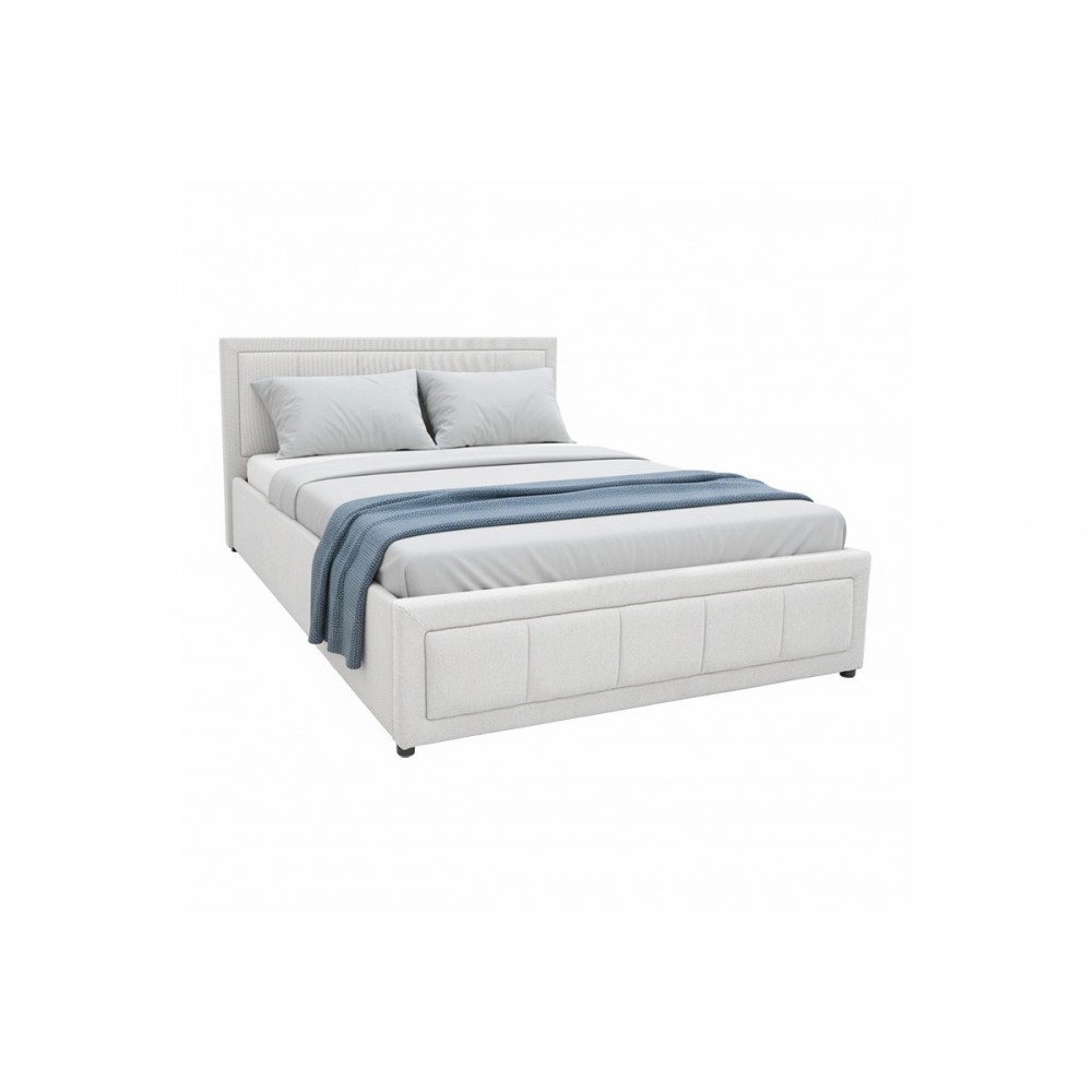 Κρεβάτι "HUGA" από ύφασμα σε χρώμα γκρι 127x216x85