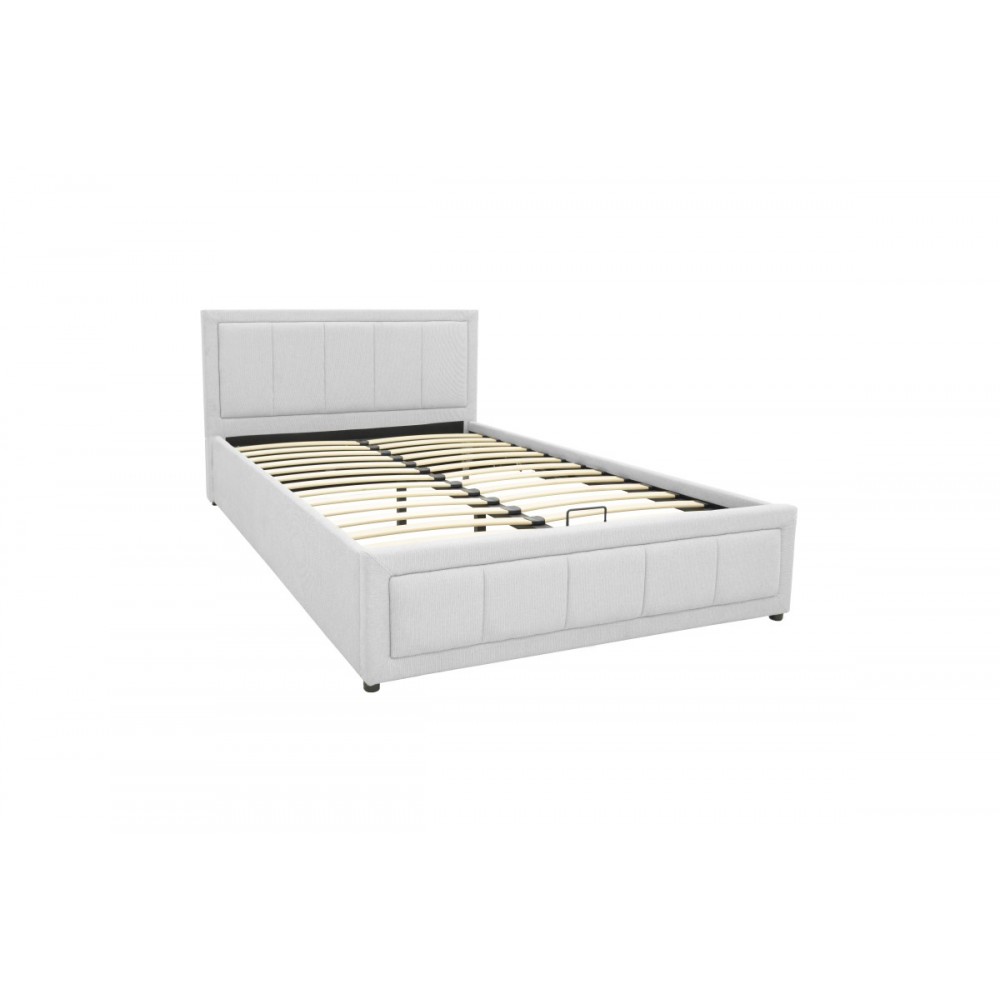 Κρεβάτι "HUGA" από ύφασμα σε χρώμα γκρι 127x216x85