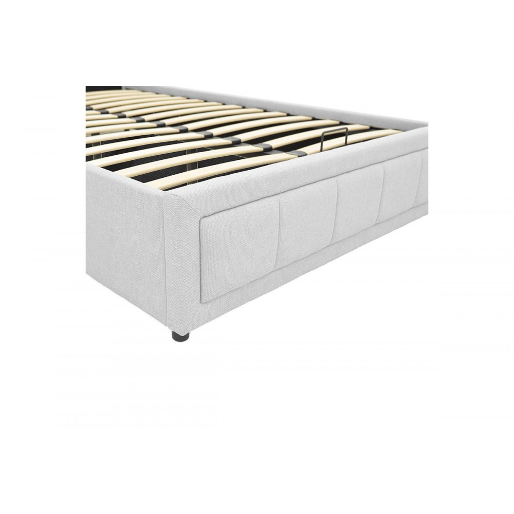 Κρεβάτι "HUGA" από ύφασμα σε χρώμα γκρι 127x216x85