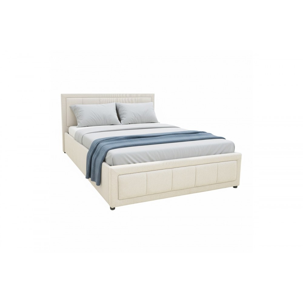 Κρεβάτι "HUGA" από ύφασμα σε χρώμα μπεζ 127x216x85