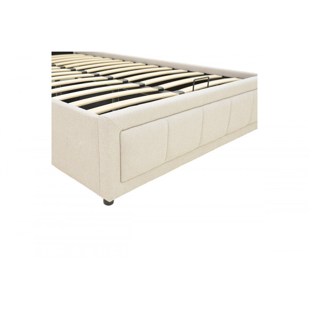 Κρεβάτι "HUGA" από ύφασμα σε χρώμα μπεζ 127x216x85