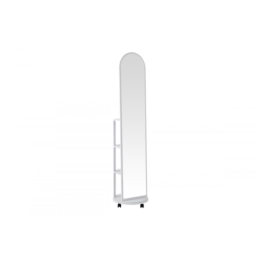 Καθρέπτης τροχήλατος "ESPERO" από mdf σε χρώμα λευκό Φ34x170
