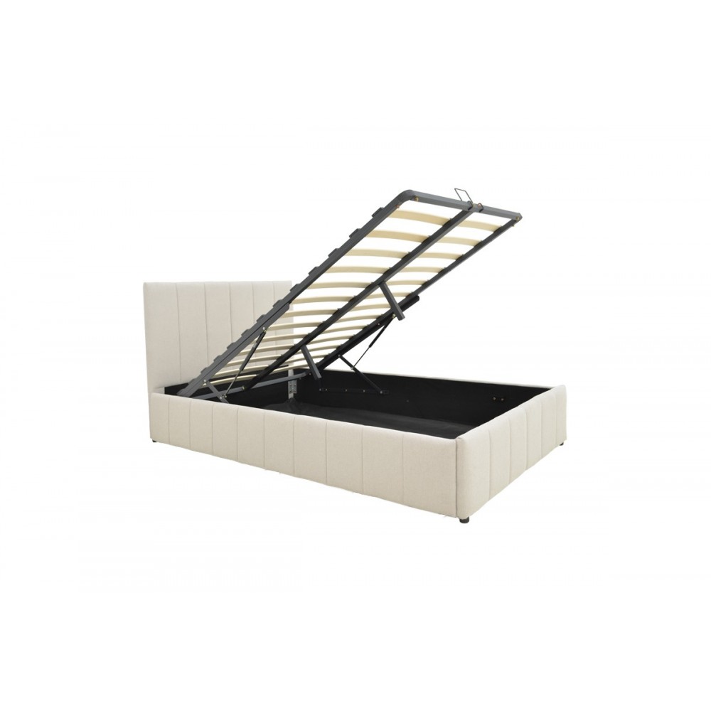 Κρεβάτι "SNUGGLE" από ύφασμα σε χρώμα μπεζ 128x212x100