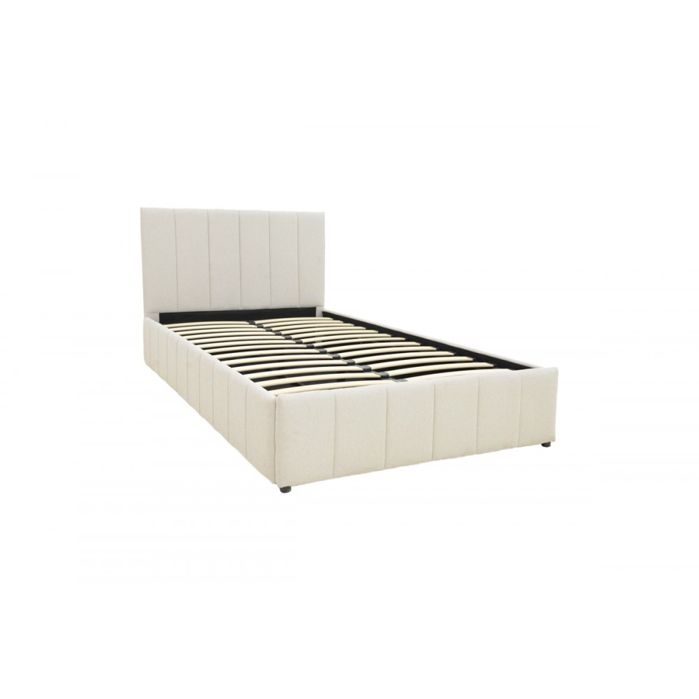 Κρεβάτι "SNUGGLE" από ύφασμα σε χρώμα μπεζ 128x212x100