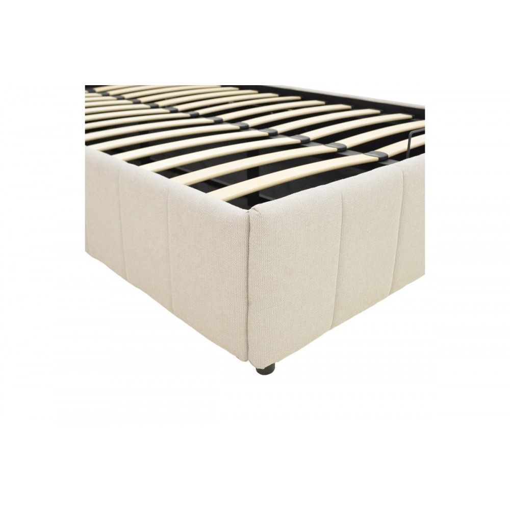 Κρεβάτι "SNUGGLE" από ύφασμα σε χρώμα μπεζ 128x212x100