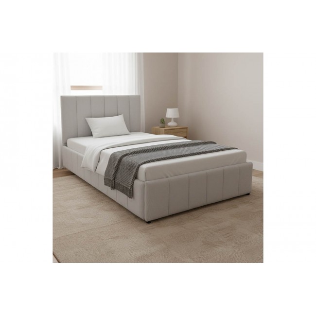 Κρεβάτι "SNUGGLE" από ύφασμα σε χρώμα γκρι 128x212x100