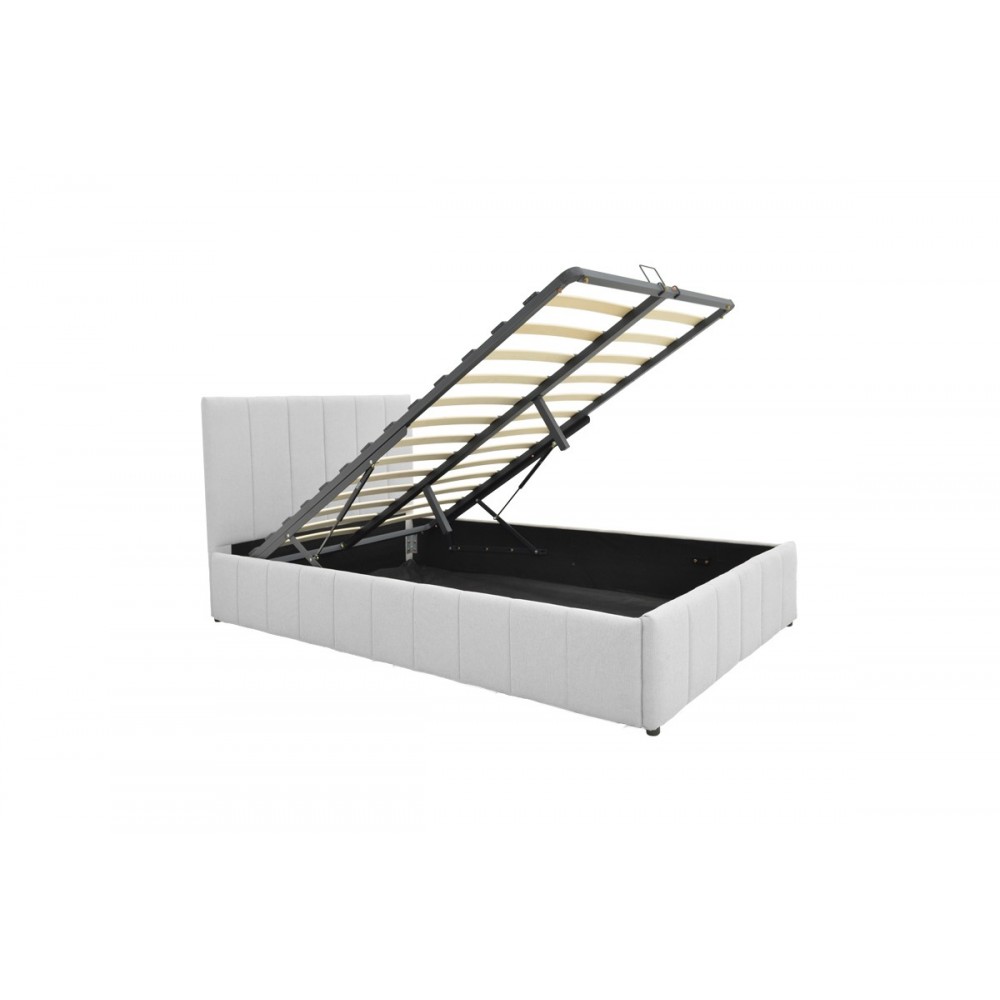 Κρεβάτι "SNUGGLE" από ύφασμα σε χρώμα γκρι 128x212x100