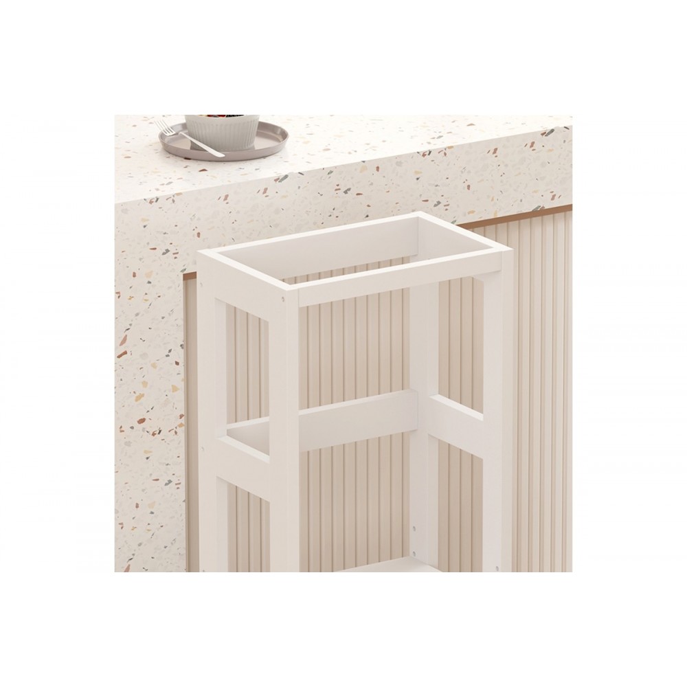 Παιδικός πύργος εκμάθησης "CHIQUEL" τ.Montessori από ξύλο σε χρώμα λευκό 45.7x51x90